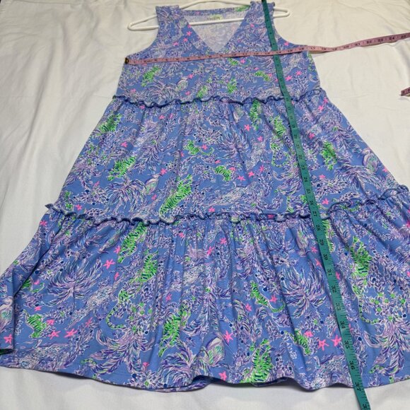 Lilly Pulitzer Lorina Swing Dress Small Blue Peri Turtle EUC - Picture 8 of 10